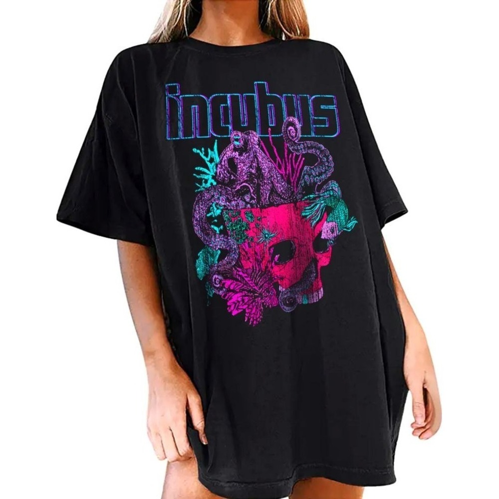 Incubus Women's Oversized T-Shirt Incubus Octopus Skull